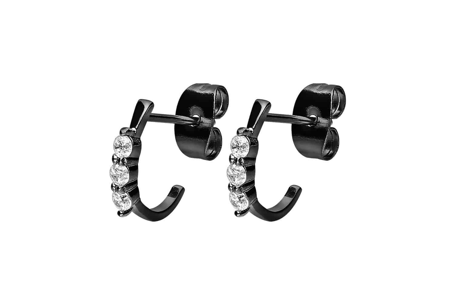 Chirurgenstahl Ohrstecker DREI GROSSE KRISTALLE ++SALE++ von Piercingline